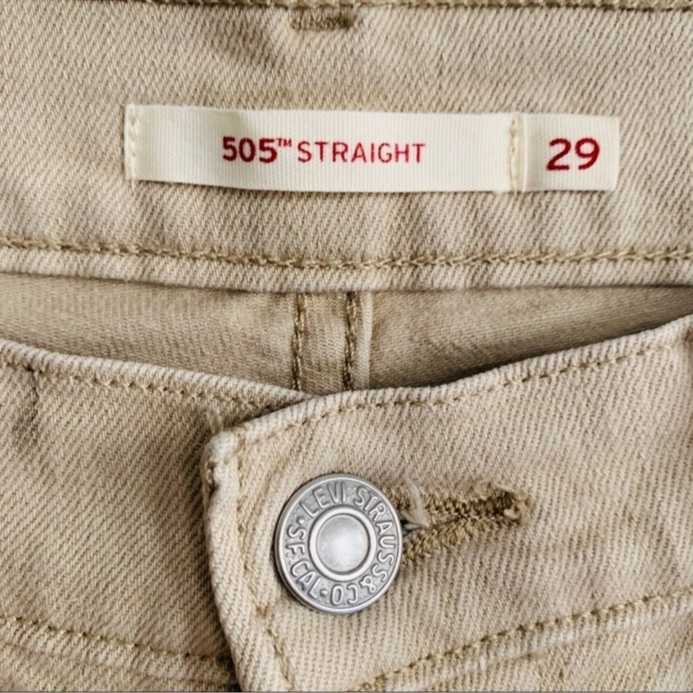 Levi's 505 Straight Leg Beige Denim Size 29 - Picture 4 of 5